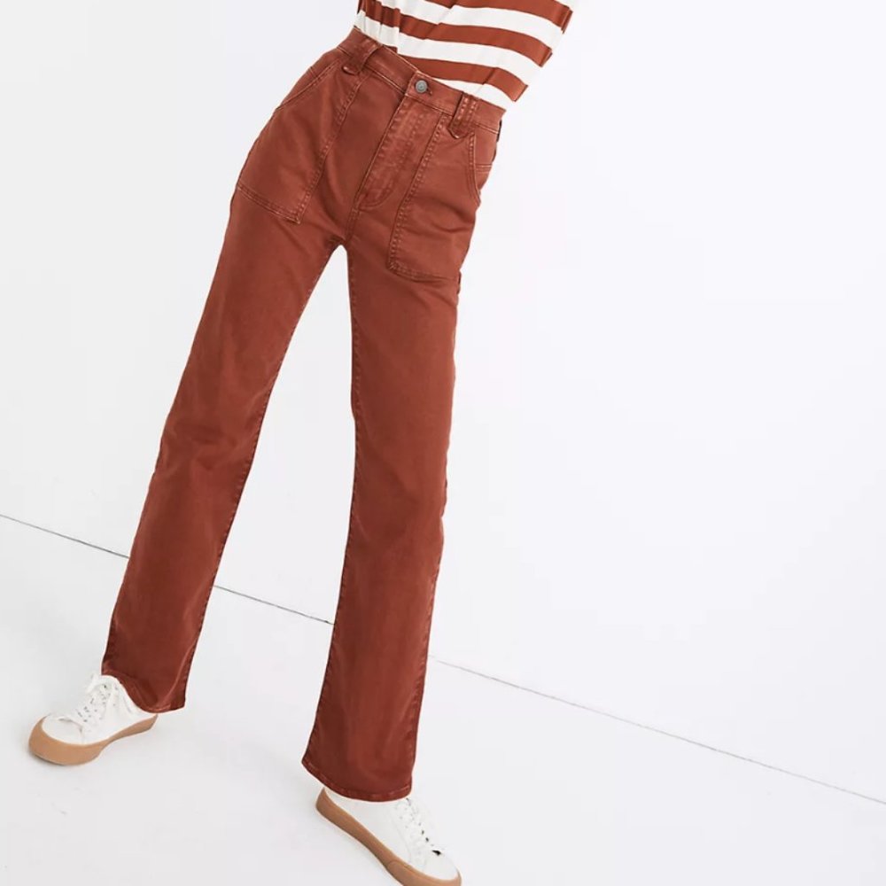 Madewell High-Rise Bootcut Jeans: Garment-Dyed Carpenter Edition